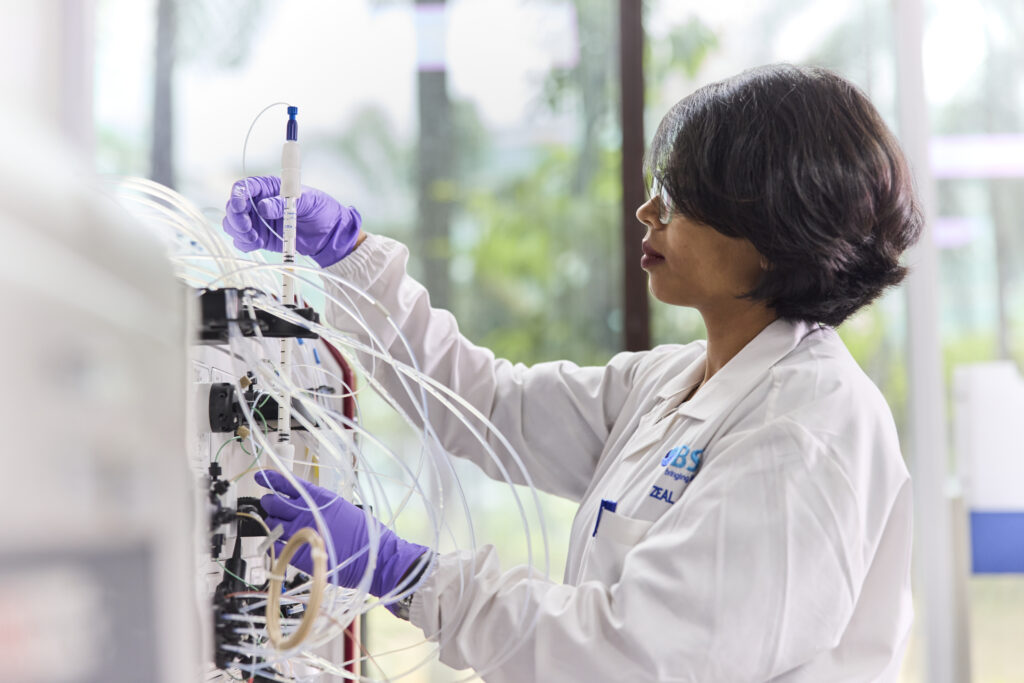 Photo of a scientist in a BSV lab.