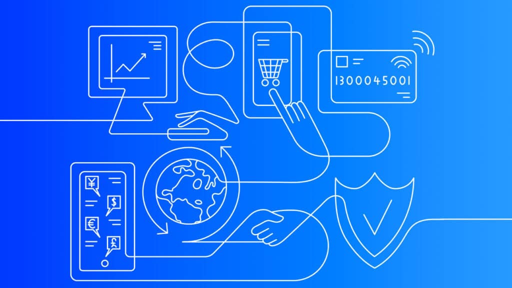 Illustration depicting business & financial services related themes (e.g., payments). 